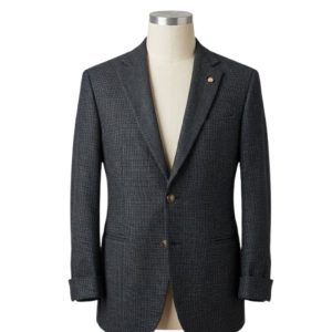 mens tweed grey dot check coat
