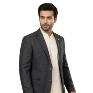 mens tweed gray charcoal coat