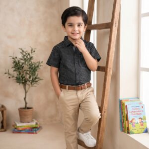 Junior Sophisticate Printed Cotton Shirt