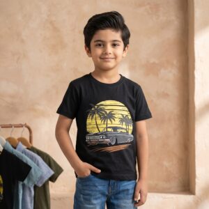 Junior Retro Cruise Graphic Tee – Jet Black