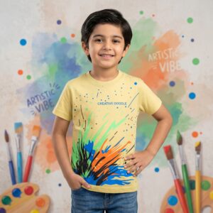 Artistic Vibe Graphic T-Shirt – Pastel Yellow